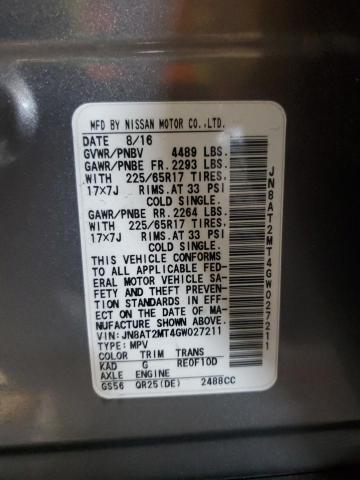 2016 NISSAN ROGUE S - JN8AT2MT4GW027211