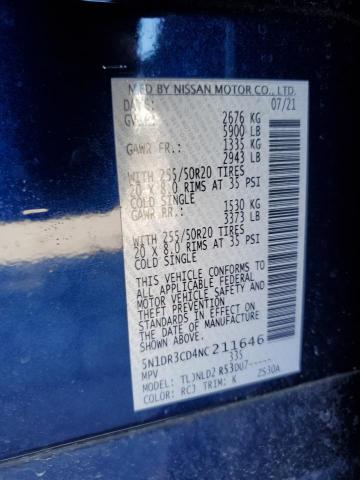2022 NISSAN PATHFINDER - 5N1DR3CD4NC211646