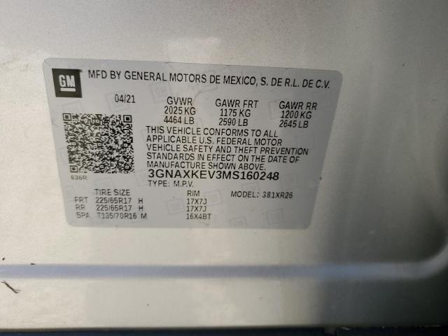 VIN 3GNAXKEV3MS160248 2021 Chevrolet Equinox, LT no.14