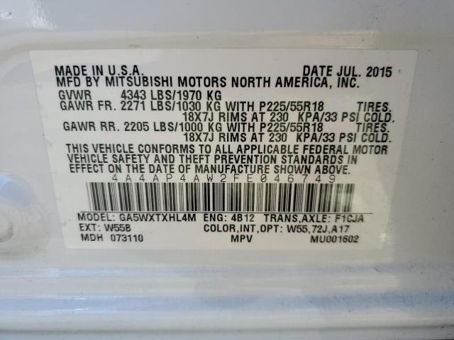 2015 MITSUBISHI OUTLANDER - 4A4AP4AW2FE046749