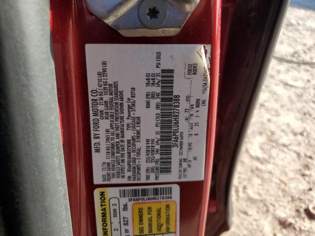 VIN 3FA6P0LU6HR278388 2017 Ford Fusion, Se Hybrid no.12