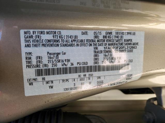 VIN 1FADP3F20FL312663 2015 Ford Focus, SE no.13