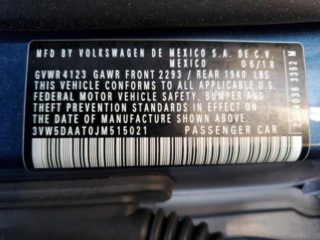 2018 VOLKSWAGEN BEETLE S - 3VW5DAAT0JM515021