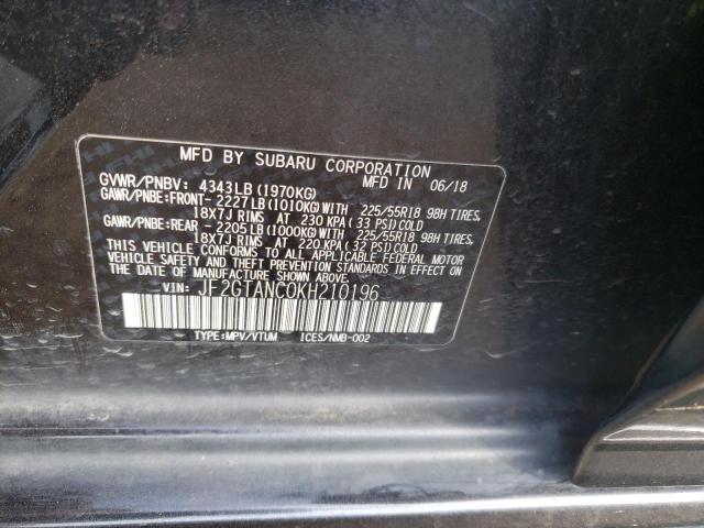 2019 SUBARU CROSSTREK - JF2GTANC0KH210196