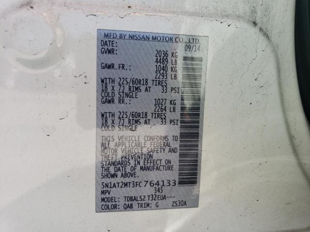 VIN 5N1AT2MT3FC764133 2015 Nissan Rogue, S no.14