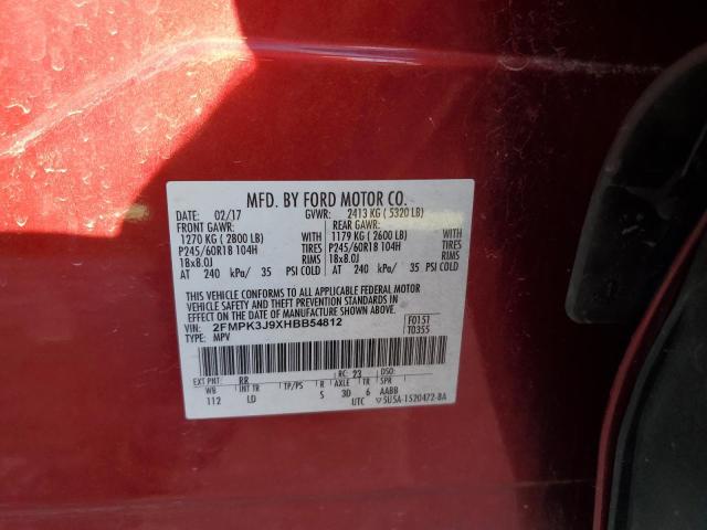 2017 FORD EDGE SEL - 2FMPK3J9XHBB54812