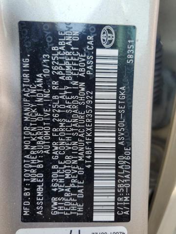 VIN 4T4BF1FKXER357922 2014 Toyota Camry, L no.13