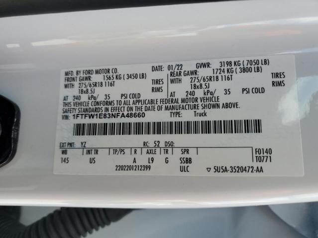 2022 FORD F150 SUPER - 1FTFW1E83NFA48660
