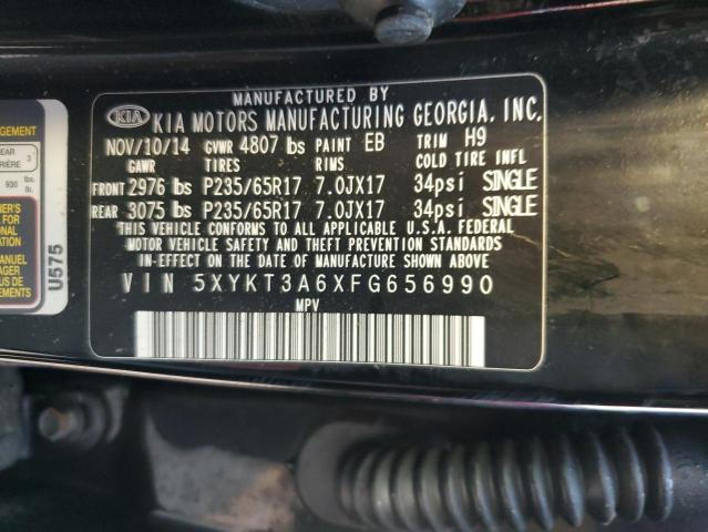 VIN 5XYKT3A6XFG656990 2015 KIA Sorento, LX no.14