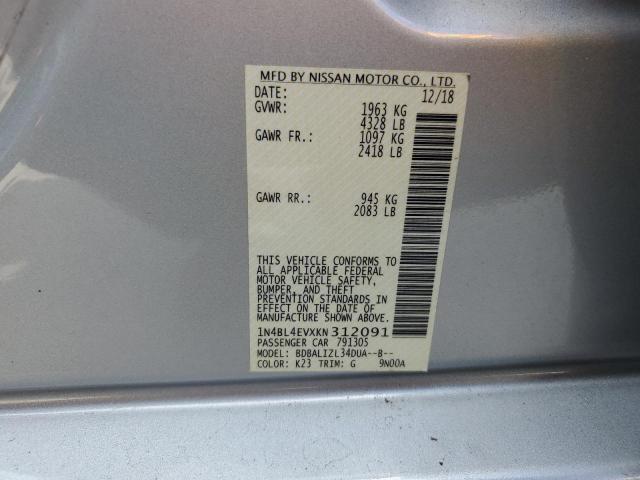 2019 NISSAN ALTIMA SL - 1N4BL4EVXKN312091