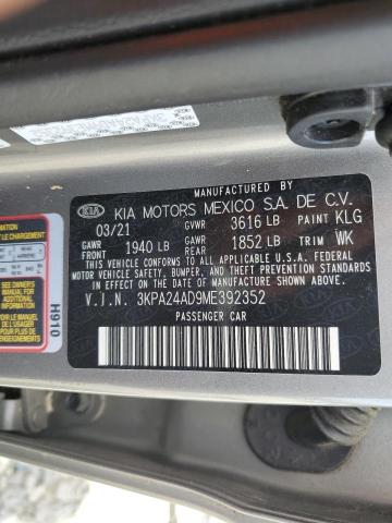 VIN 3KPA24AD9ME392352 2021 KIA RIO no.12