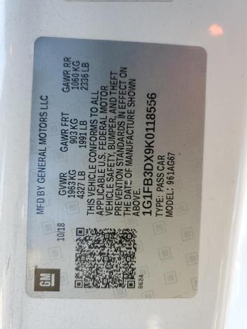 2019 CHEVROLET CAMARO LS - 1G1FB3DX9K0118556
