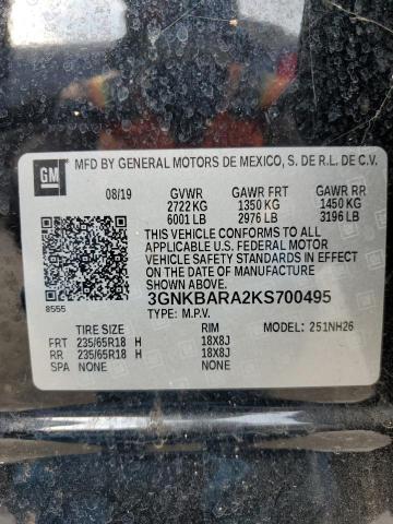 VIN 3GNKBARA2KS700495 2019 Chevrolet Blazer, L no.14