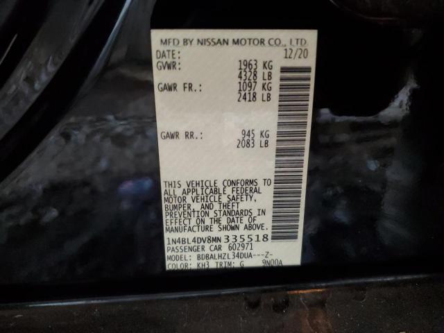 2021 NISSAN ALTIMA SV - 1N4BL4DV8MN335518