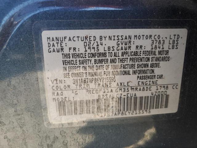 VIN 3N1AB7AP8EY215595 2014 Nissan Sentra, S no.13