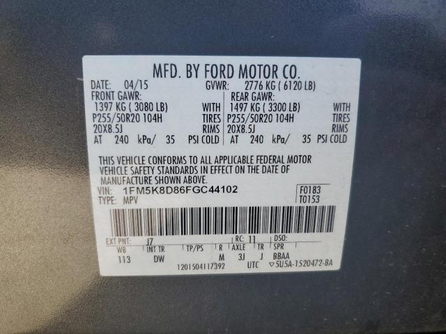2015 FORD EXPLORER X - 1FM5K8D86FGC44102