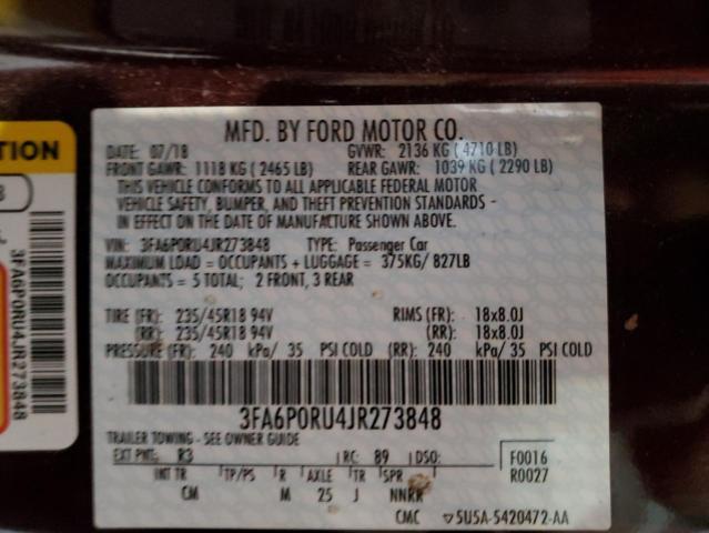 VIN 3FA6P0RU4JR273848 2018 Ford Fusion, Titanium/Pl... no.12