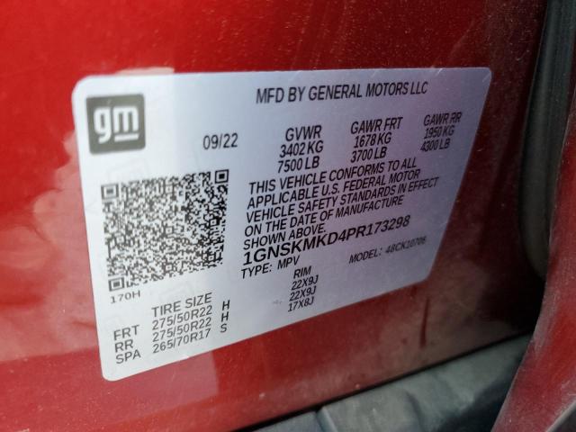 VIN 1GNSKMKD4PR173298 2023 CHEVROLET TAHOE no.14