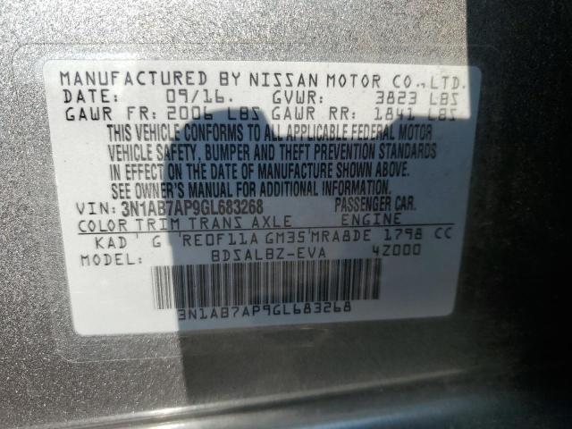 VIN 3N1AB7AP9GL683268 2016 Nissan Sentra, S no.12