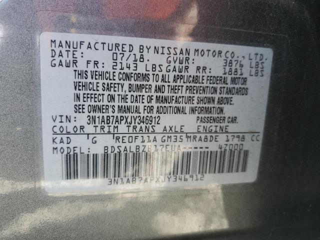 2018 NISSAN SENTRA S - 3N1AB7APXJY346912