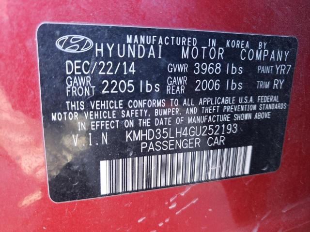 VIN KMHD35LH4GU252193 2016 Hyundai Elantra no.12