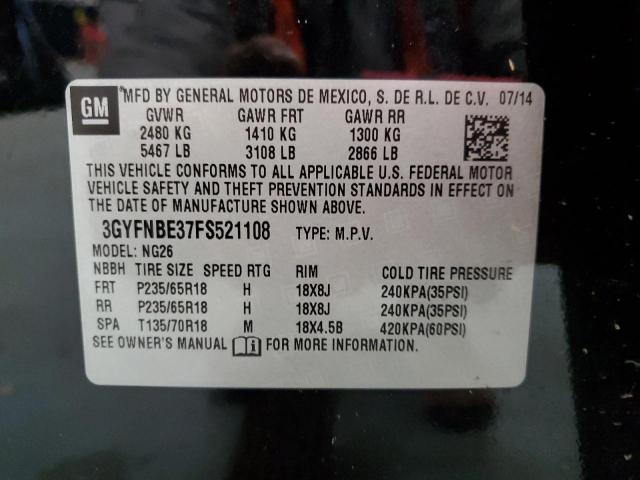 VIN 3GYFNBE37FS521108 2015 Cadillac SRX, Luxury Col... no.13