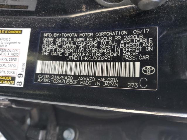 VIN JTNB11HK4J3002931 2018 TOYOTA CAMRY no.12