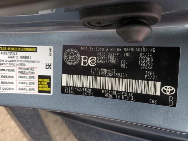 5YFB4MDE2RP169353 2024 TOYOTA COROLLA