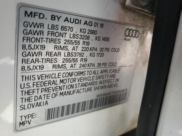 VIN WA1AAAF71HD006870 2017 Audi Q7, Premium no.13