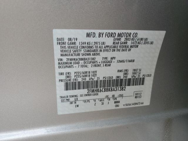 2019 FORD FLEX SEL - 2FMHK6C88KBA31382