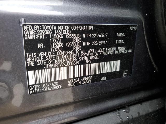 2019 TOYOTA RAV4 XLE - JTMP1RFV7KJ005549