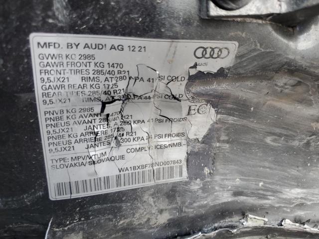 2022 AUDI Q7 KOMFORT WA1BXBF78ND007843