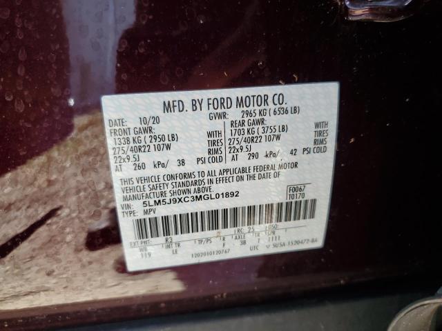 2021 LINCOLN AVIATOR BL 5LM5J9XC3MGL01892