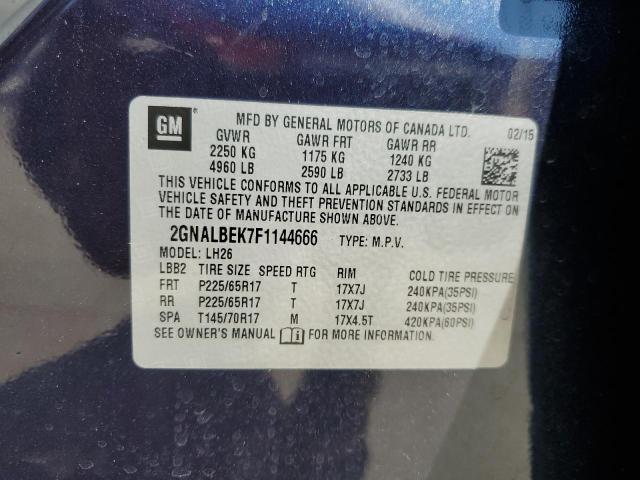 2015 CHEVROLET EQUINOX LT - 2GNALBEK7F1144666