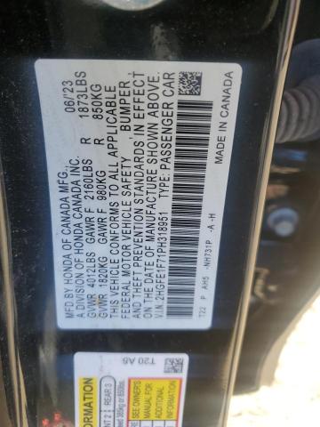 VIN 2HGFE1F71PH318951 2023 Honda Civic, EX no.12