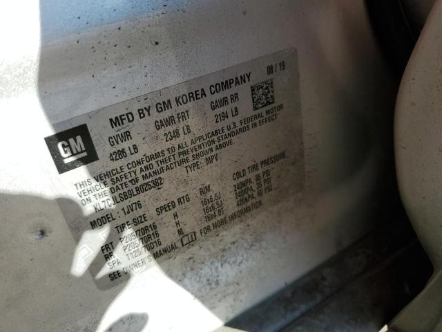 2020 CHEVROLET TRAX 1LT - KL7CJLSB9LB025382