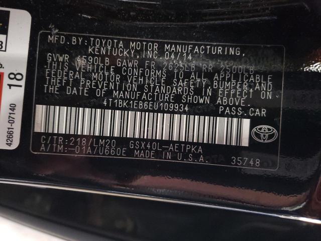 VIN 4T1BK1EB6EU109934 2014 Toyota Avalon, Base no.13