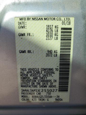 2018 NISSAN ALTIMA 2.5 1N4AL3AP1JC255027