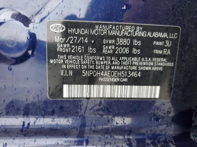 VIN 5NPDH4AE0EH513464 2014 Hyundai Elantra, SE no.13