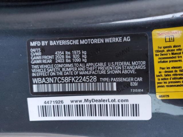 VIN WBA3N7C58FK224528 2015 BMW 4 Series, 428 I no.13