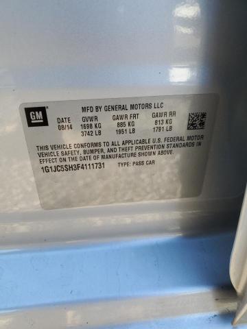 2015 CHEVROLET SONIC LT - 1G1JC5SH3F4111731