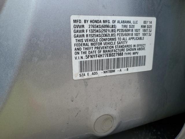 VIN 5FNYF4H77EB027988 2014 Honda Pilot, Exln no.13