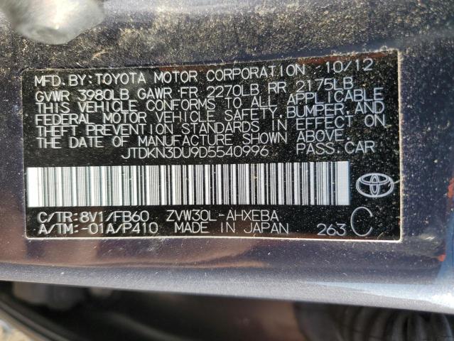 VIN JTDKN3DU9D5540996 2013 Toyota Prius no.13