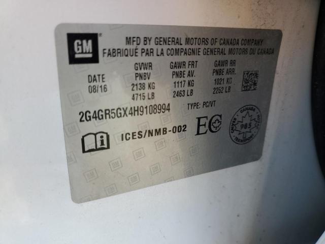 2017 BUICK REGAL PREM 2G4GR5GX4H9108994