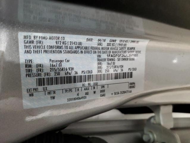 VIN 1FADP3F26JL297501 2018 Ford Focus, SE no.12