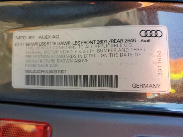 2018 AUDI S5 PRESTIG WAUC4CF53JA031001