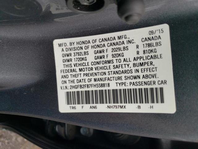 2015 HONDA CIVIC EX - 2HGFB2F87FH558818