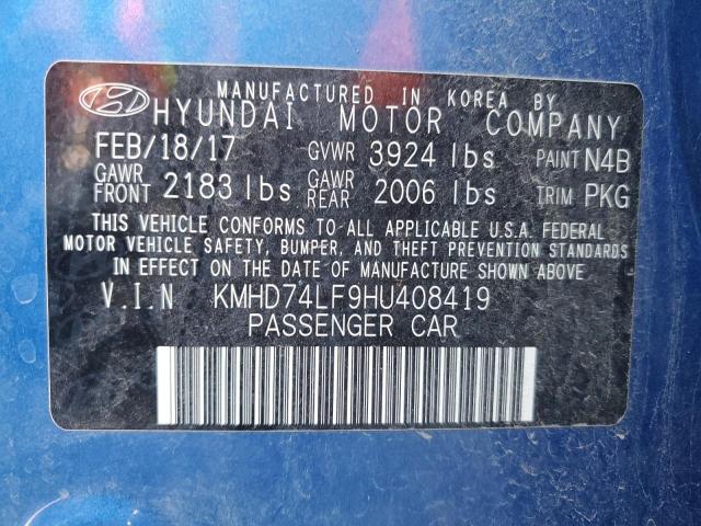 2017 HYUNDAI ELANTRA SE - KMHD74LF9HU408419