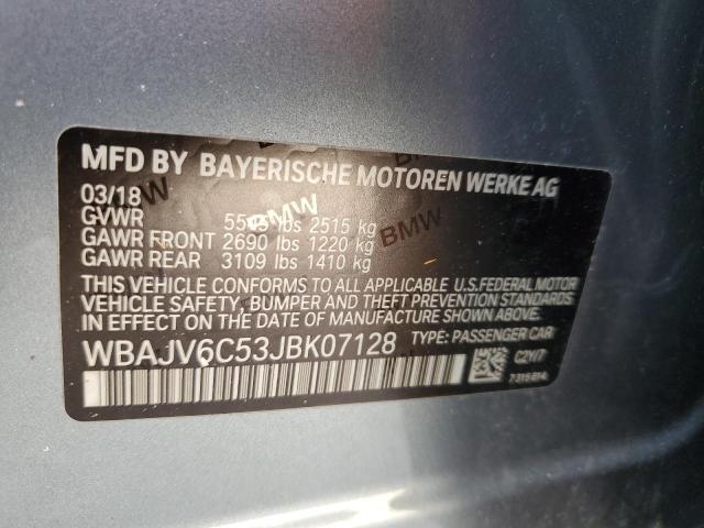 VIN WBAJV6C53JBK07128 2018 BMW 6 SERIES no.12