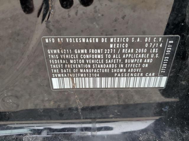 2015 VOLKSWAGEN GOLF TDI 3VWRA7AU2FM012104